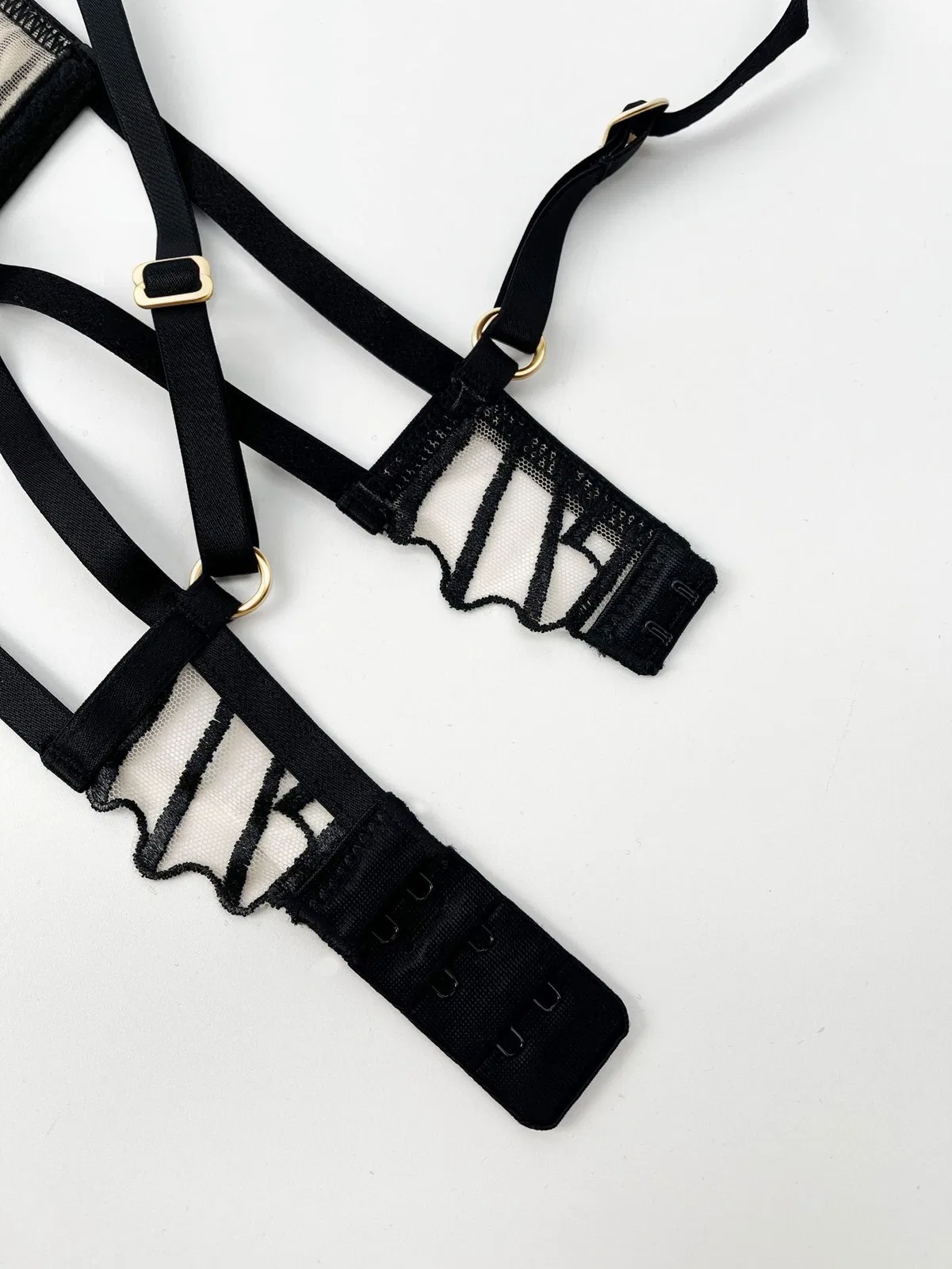 Mesh Embroidery Hollow Bra Set – Sheer, Full Coverage, with Thong | OEM Lingerie Factory view 16