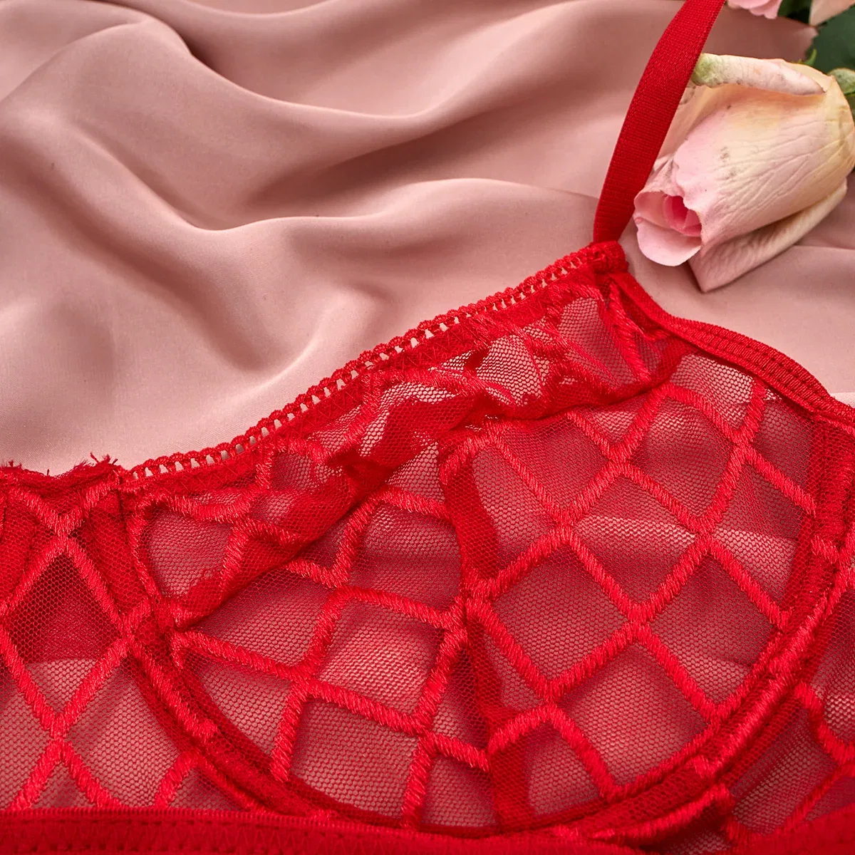Sheer Mesh Underwired Lingerie Set | OEM Lingerie Factory view 22