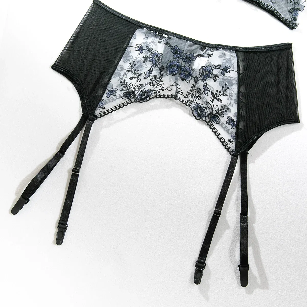 Embroidered Floral Sheer Lingerie Set | Wholesale Lingerie view 9