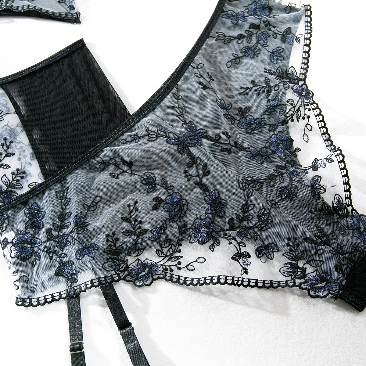 Embroidered Floral Sheer Lingerie Set | Wholesale Lingerie view 11