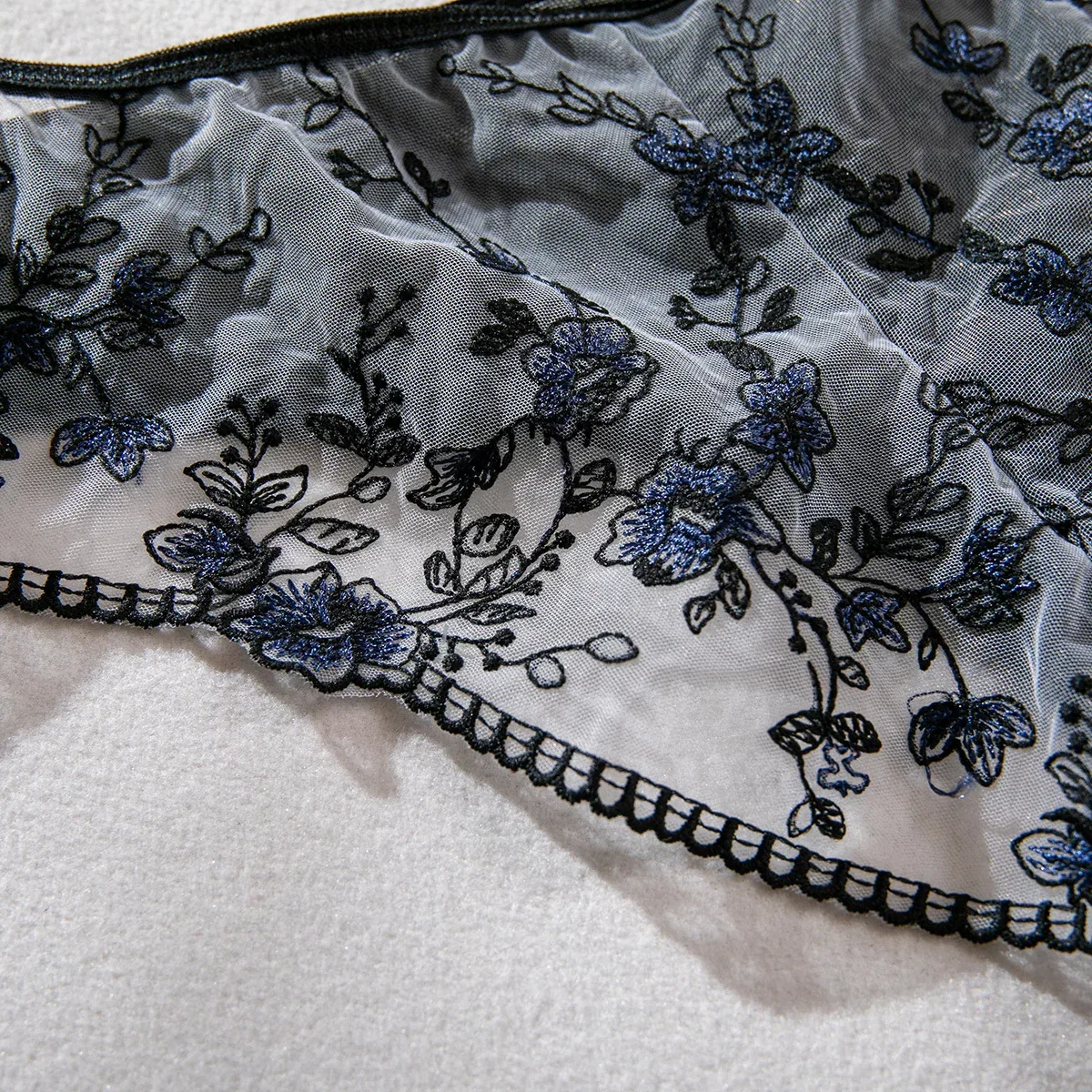 Embroidered Floral Sheer Lingerie Set | Wholesale Lingerie view 13
