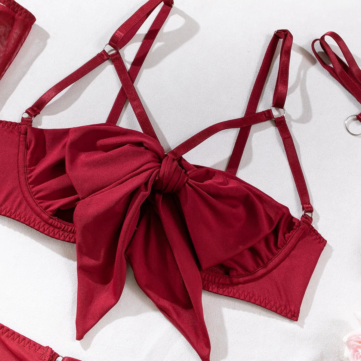 Bow Underwire Lingerie Set with Gloves | Wholesale Lingerie view 14
