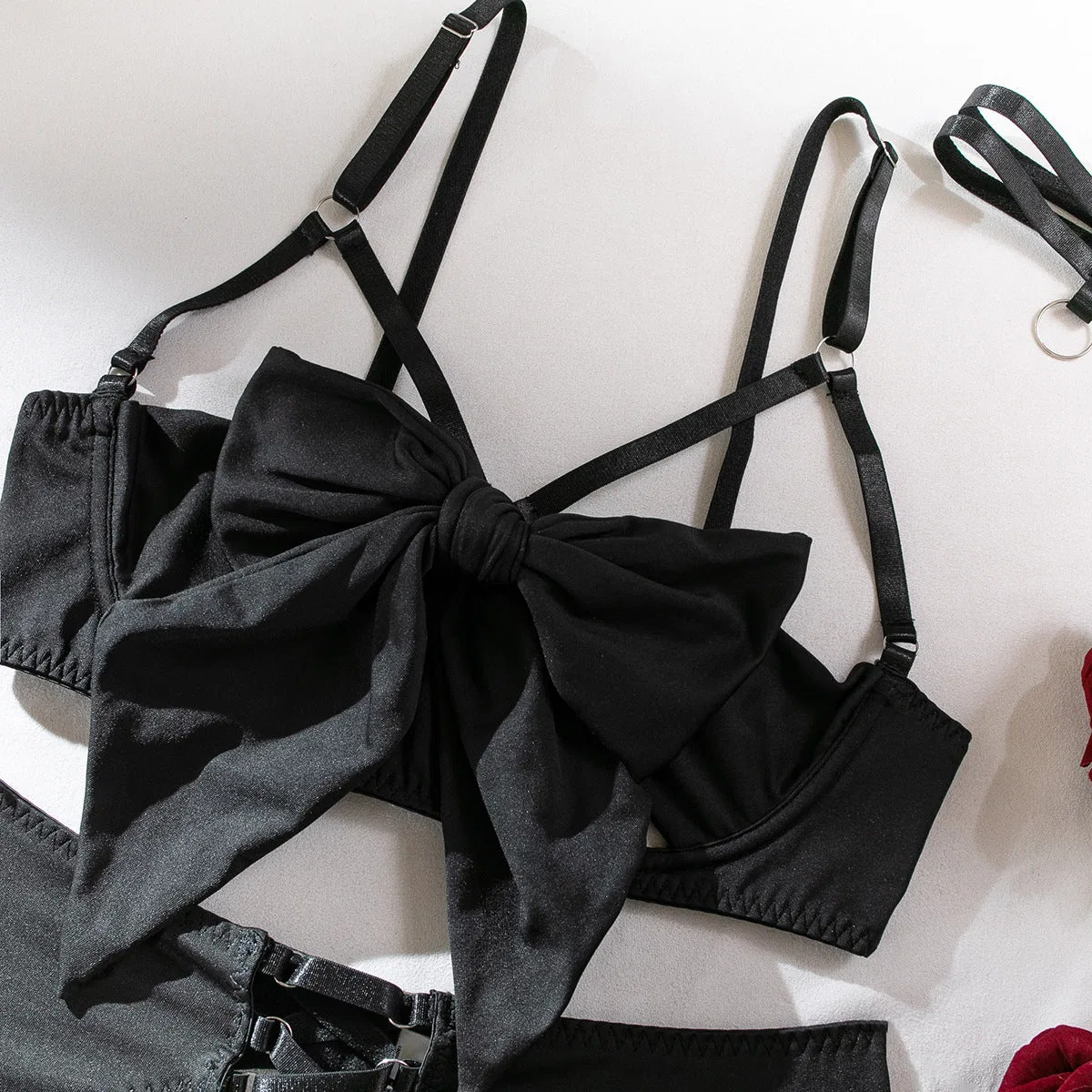 Bow Underwire Lingerie Set with Gloves | Wholesale Lingerie view 22