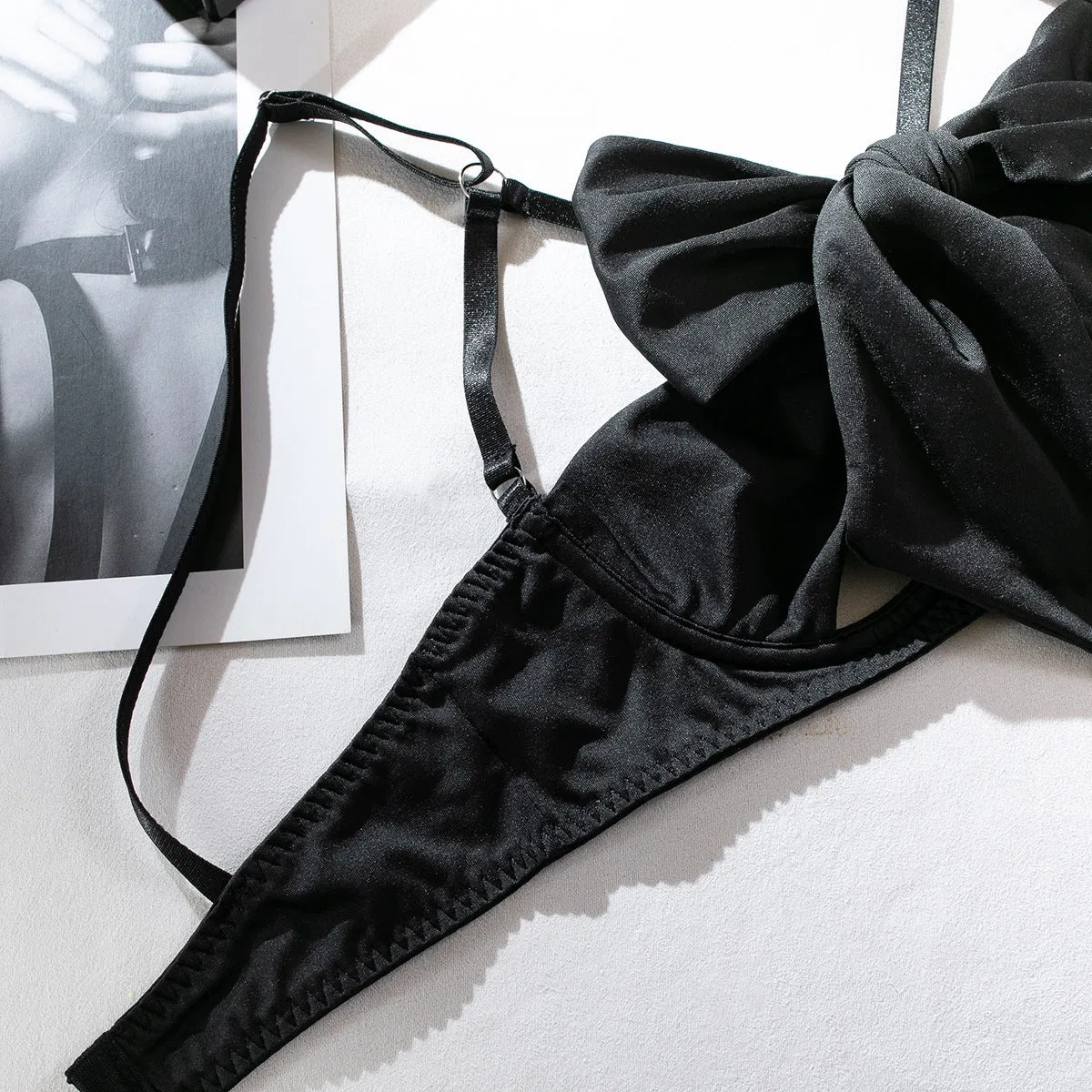 Bow Underwire Lingerie Set with Gloves | Wholesale Lingerie view 24