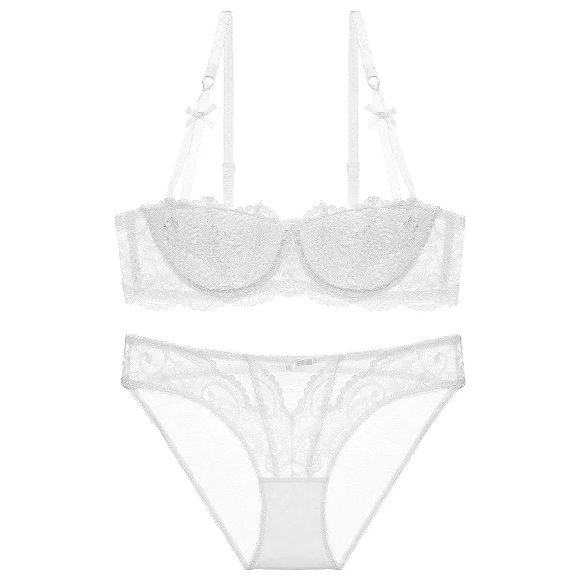 Half-Cup Lace Bra Set – Gather, Push-Up, Anti-Sag | Top or Se | Wholesale Lingerie view 8