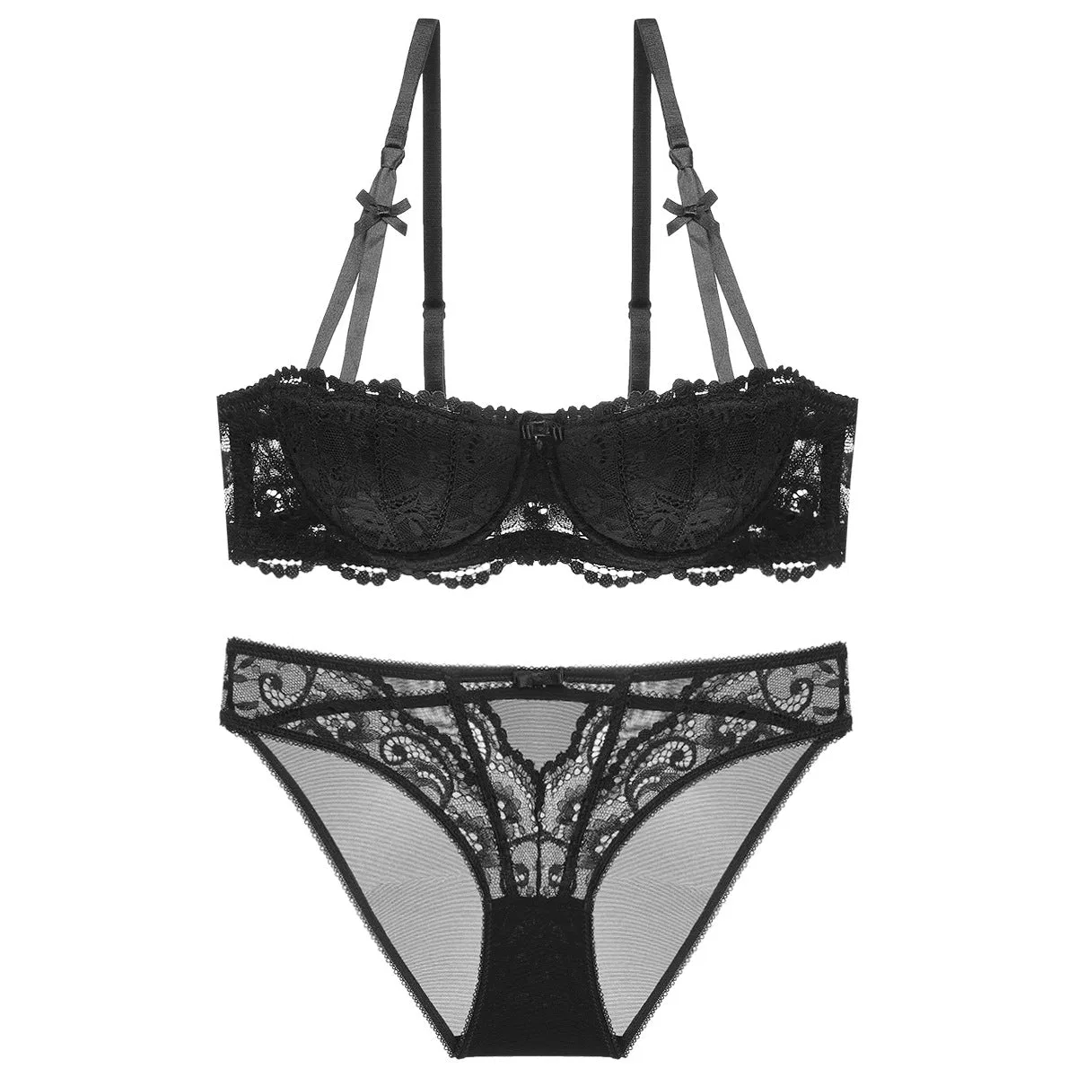 Half-Cup Lace Bra Set – Gather, Push-Up, Anti-Sag | Top or Se | Wholesale Lingerie view 9