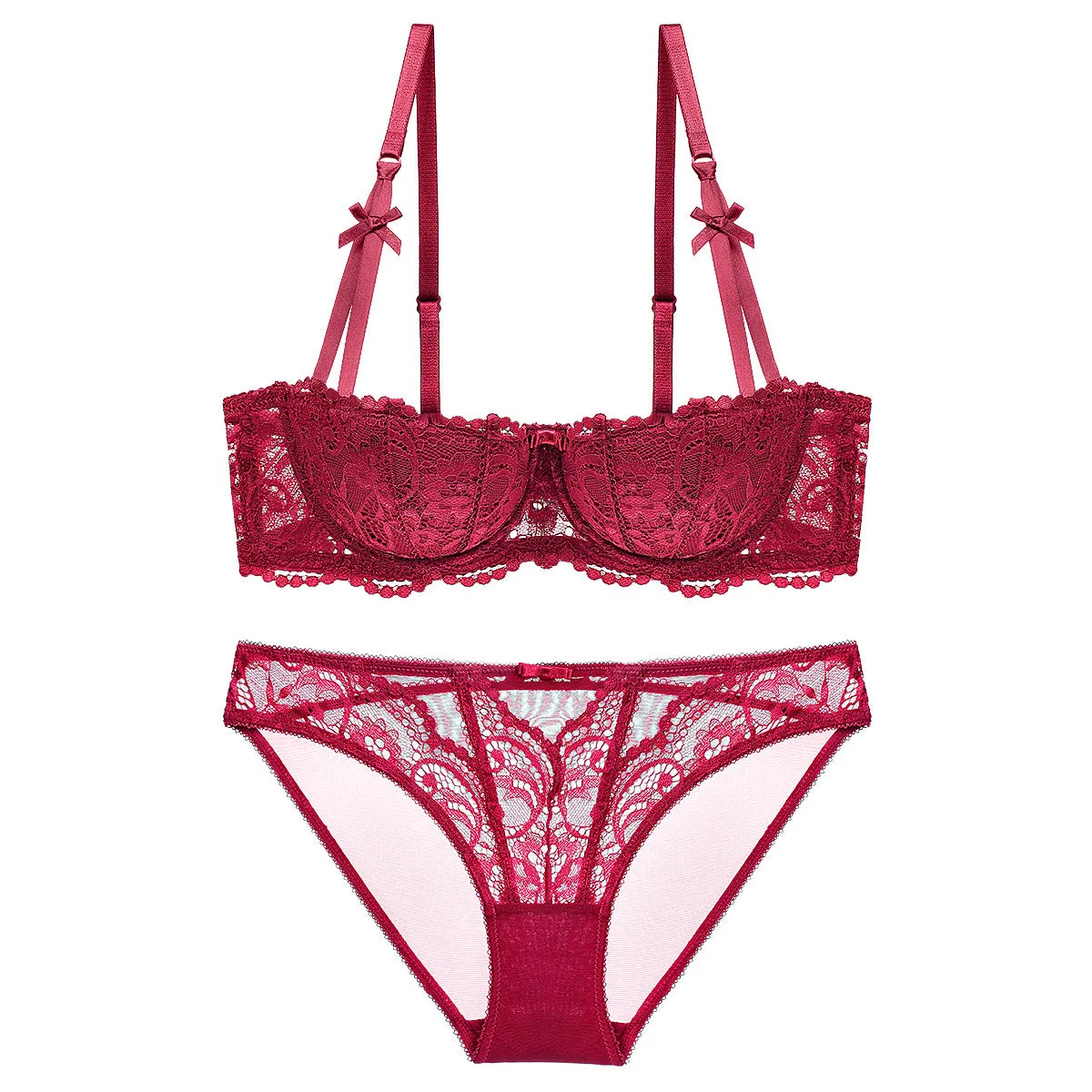 Half-Cup Lace Bra Set – Gather, Push-Up, Anti-Sag | Top or Se | Wholesale Lingerie view 10