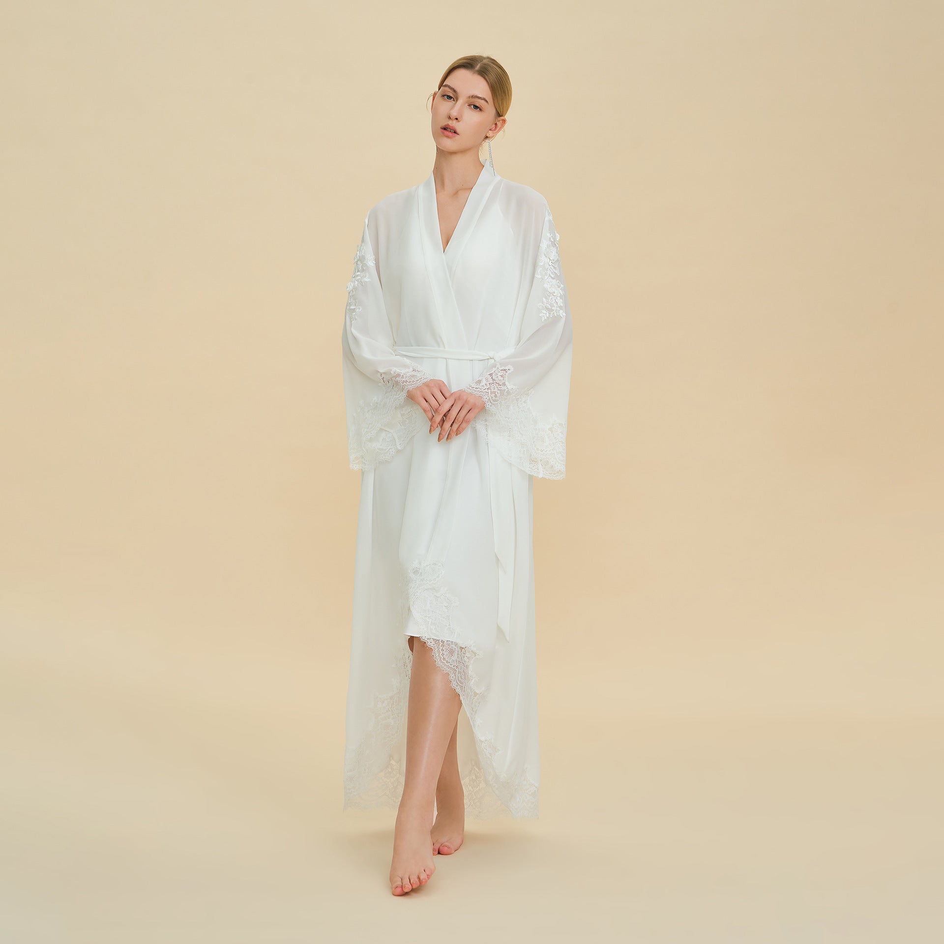 Chiffon Short Morning Robe | Sheer Loungewear for Women