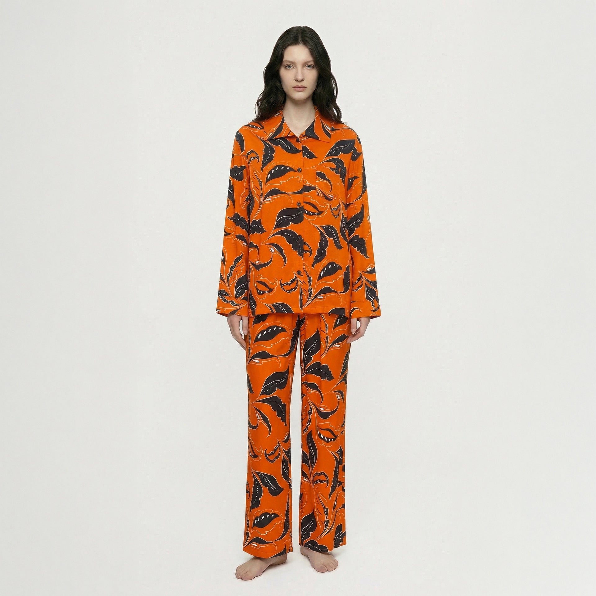 Cotton Lapel Cardigan Pajama Set | Casual Loungewear You Can Wear Outside