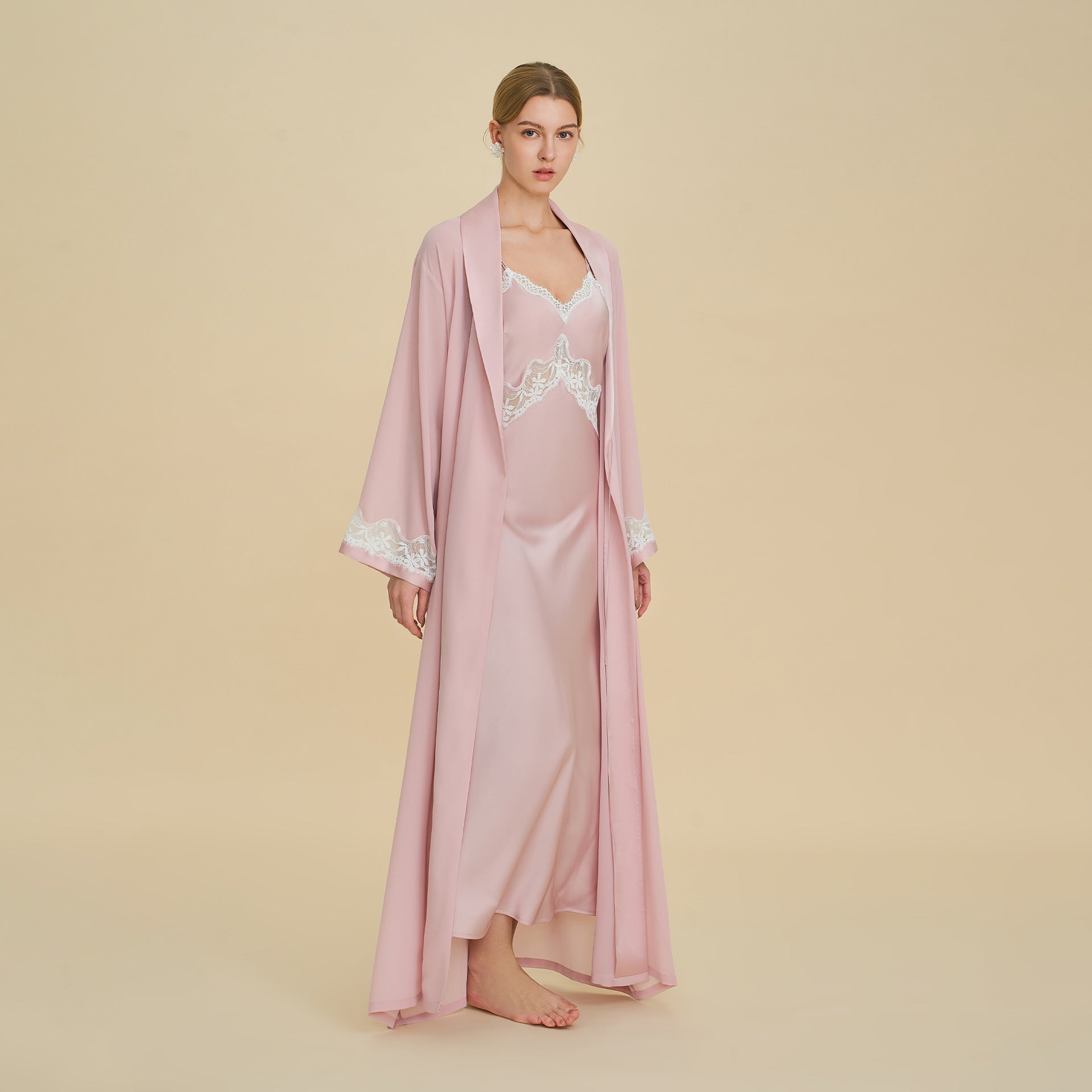 Satin Slip Dress & Robe Two-Piece Set | Luxury Women's Sleepwear