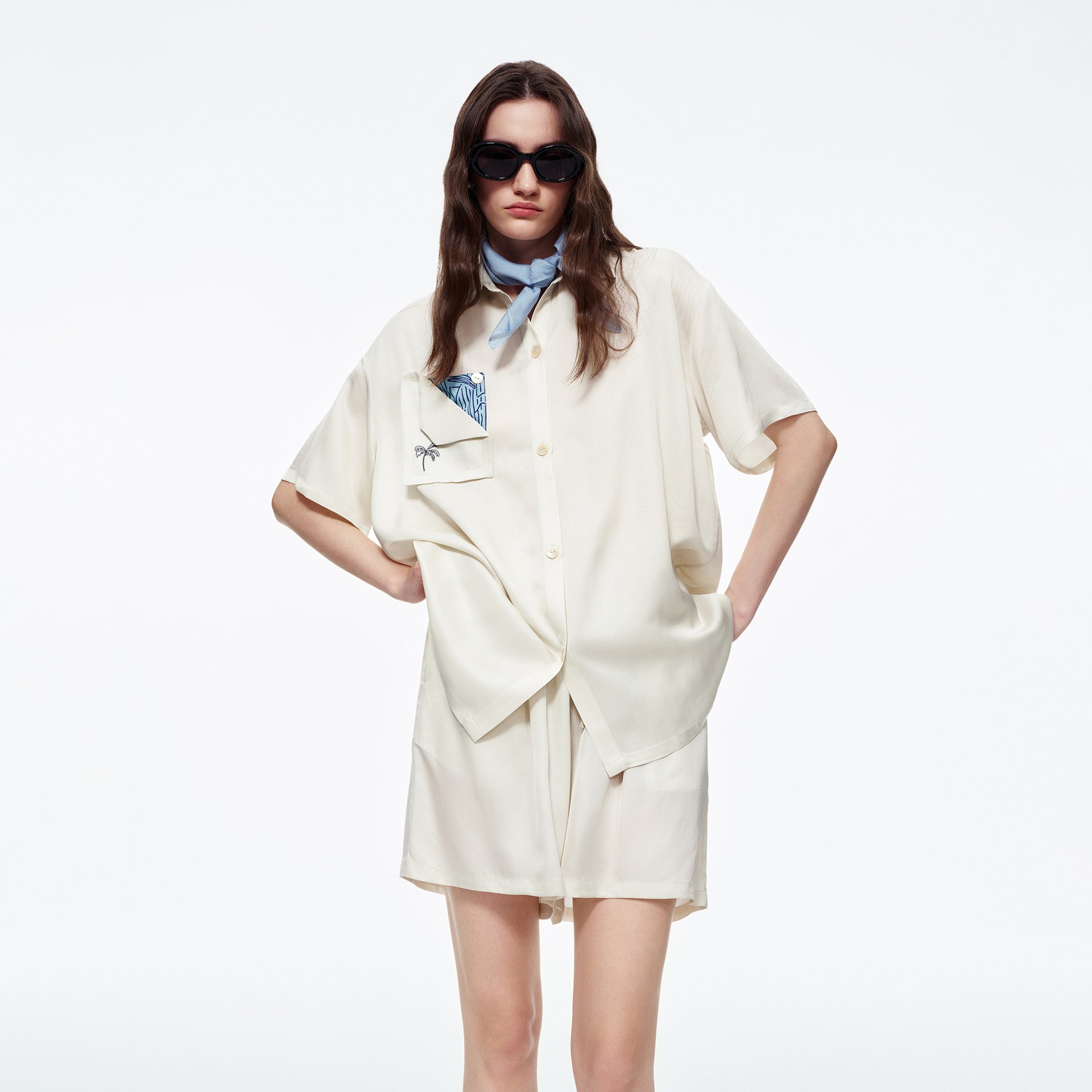 Satin Shirt & Shorts Pajama Set | Women's Summer Loungewear