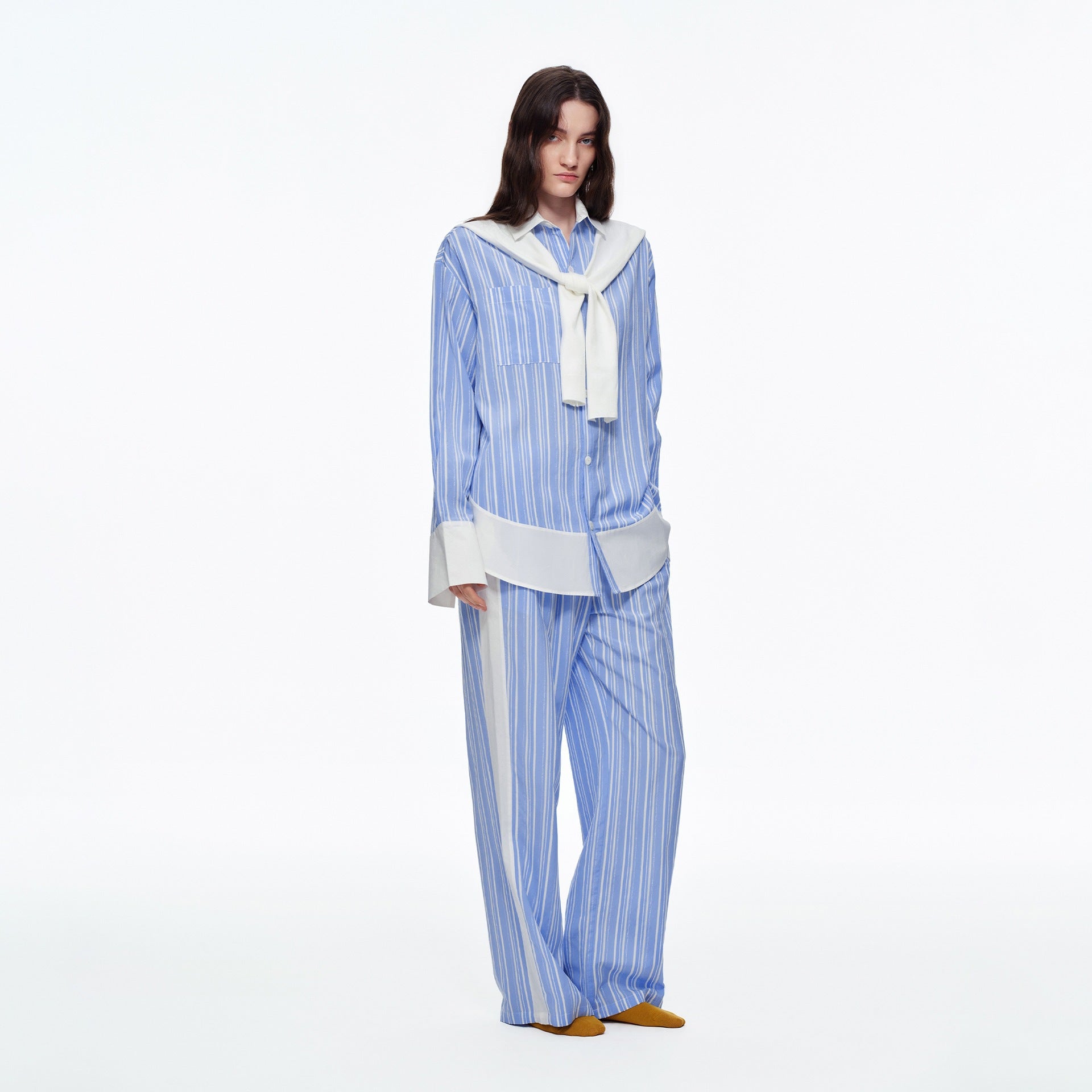 Stripe Long Sleeve Pajama Set | High-End Spring & Autumn Loungewear