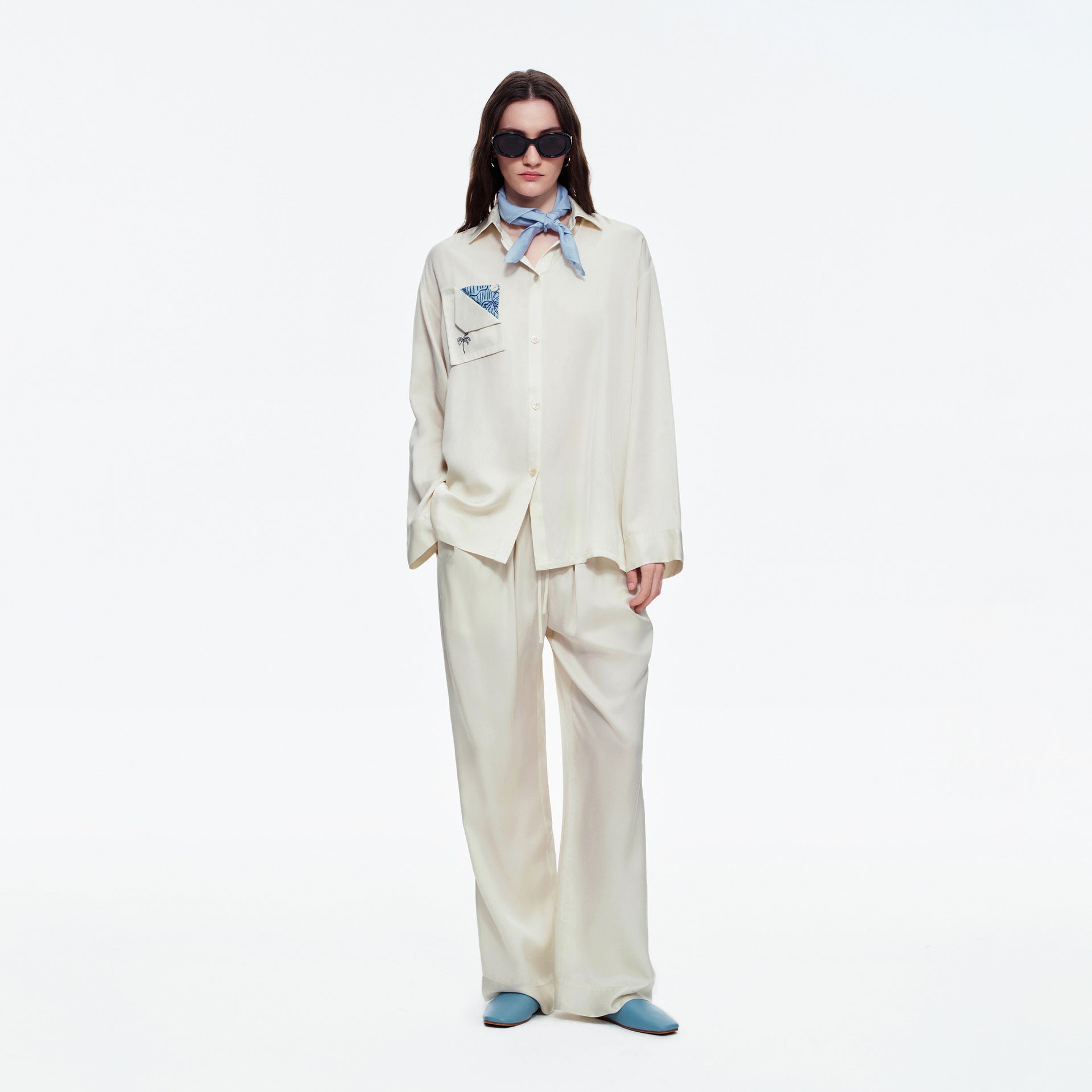 Minimalist Long Sleeve Pajama Set | Simple High-End Loungewear