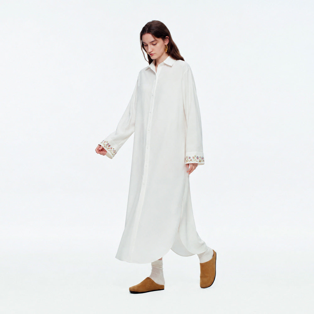 Lyocell Cotton-Linen Morning Robe | High-End Casual Loungewear for Women