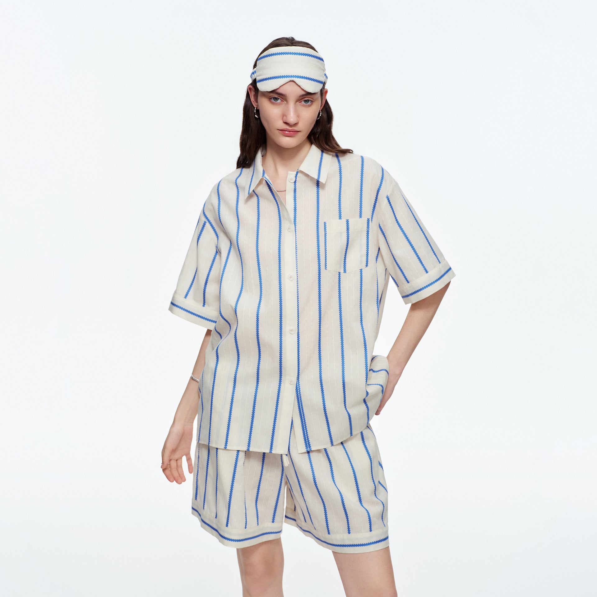 Classic Stripe Short Sleeve Pajama Set | Casual Summer Loungewear