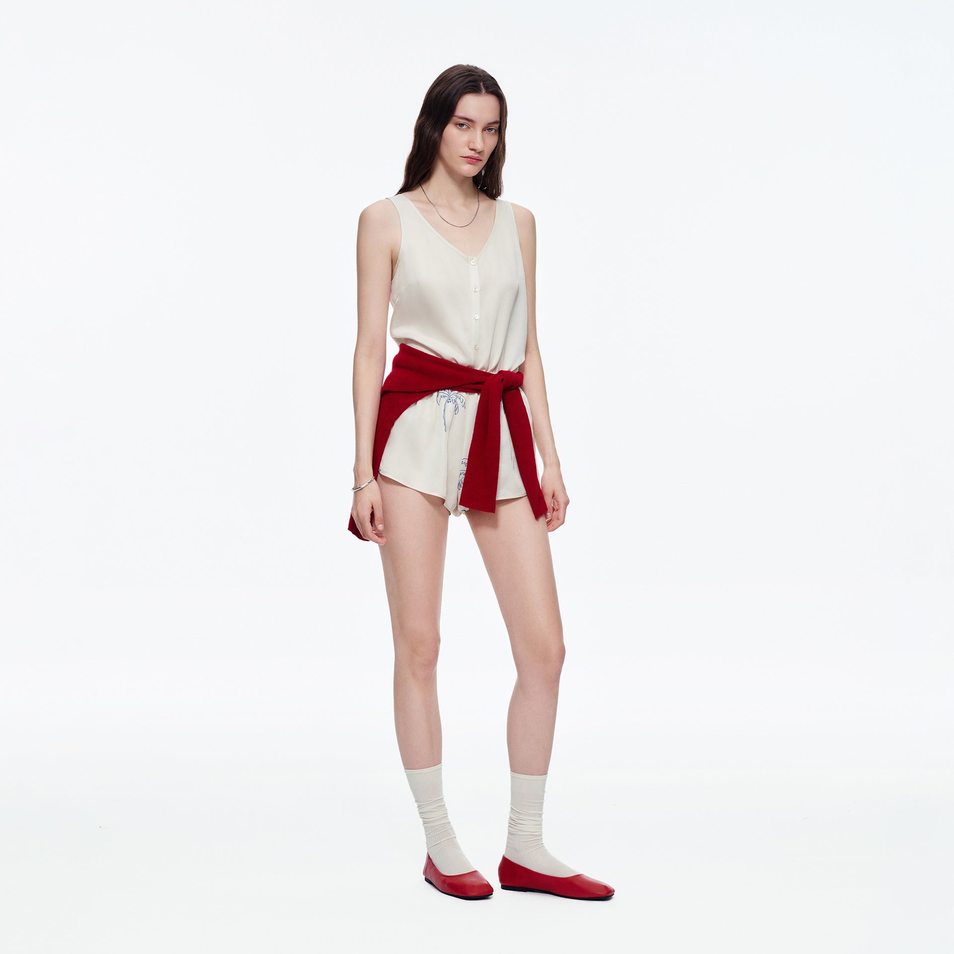 Silk Vest & Shorts Luxury Loungewear Set — Women's High-End Homewear