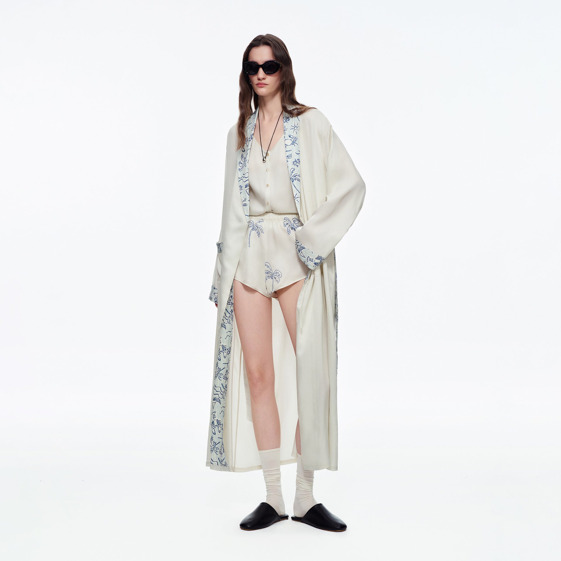 Printed Matte Morning Robe | Lightweight Luxury Sleepwear