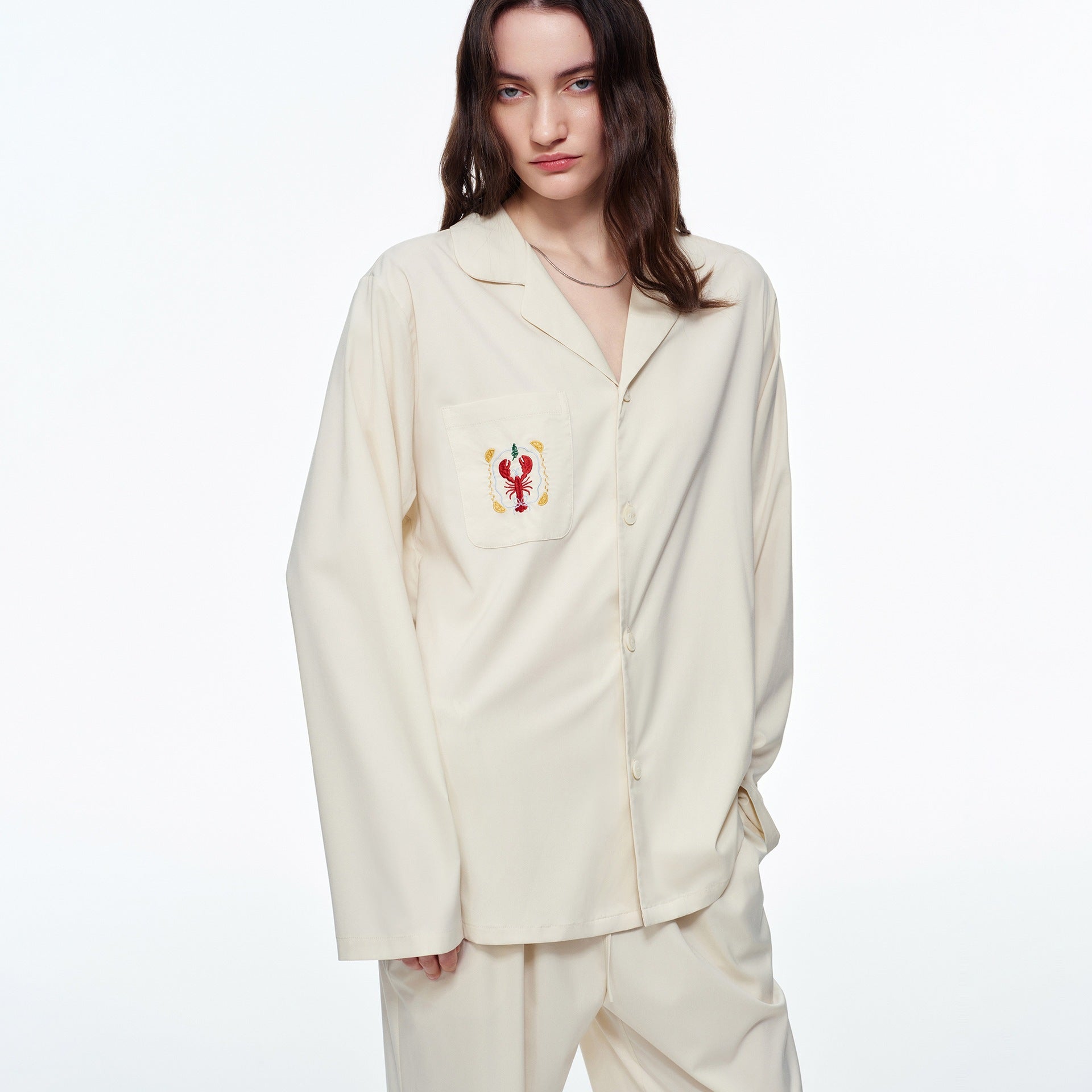 Contrast Color Cartoon Print Pajama Set | High-End Fashion Loungewear